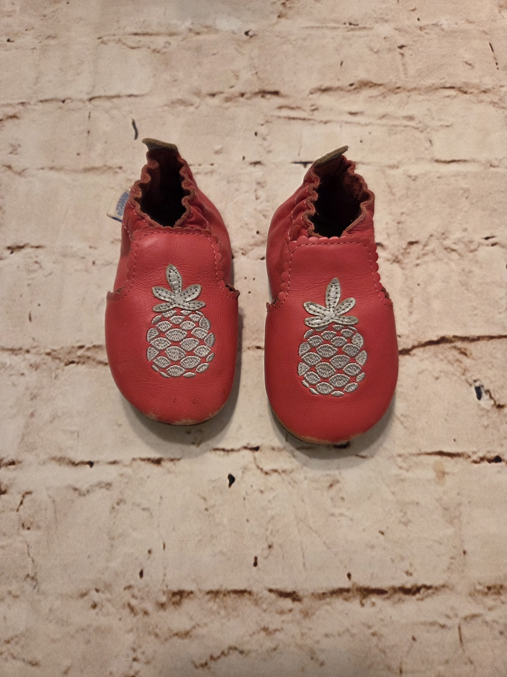 Robeez Red Leather Pineapple Slip-Ons